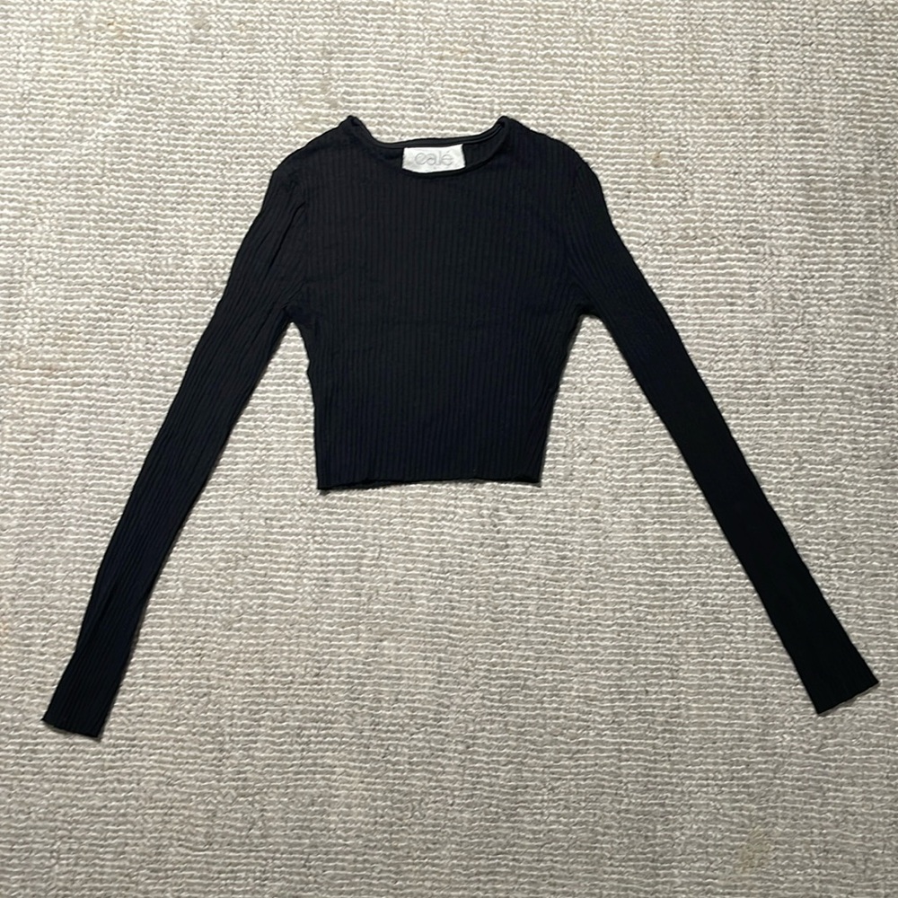 Calé cropped crew neck with extra long sleeves size small